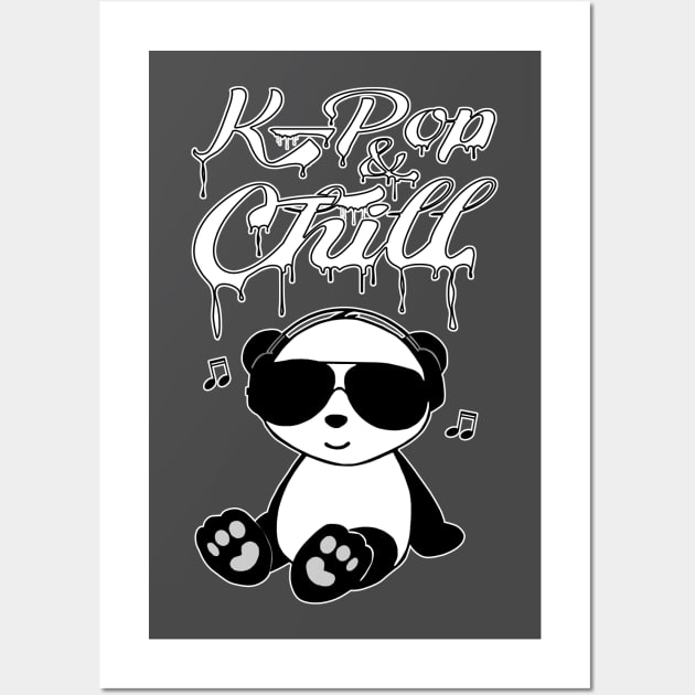 K-Pop and Chill Cute Kawaii Panda Wall Art by Dojaja